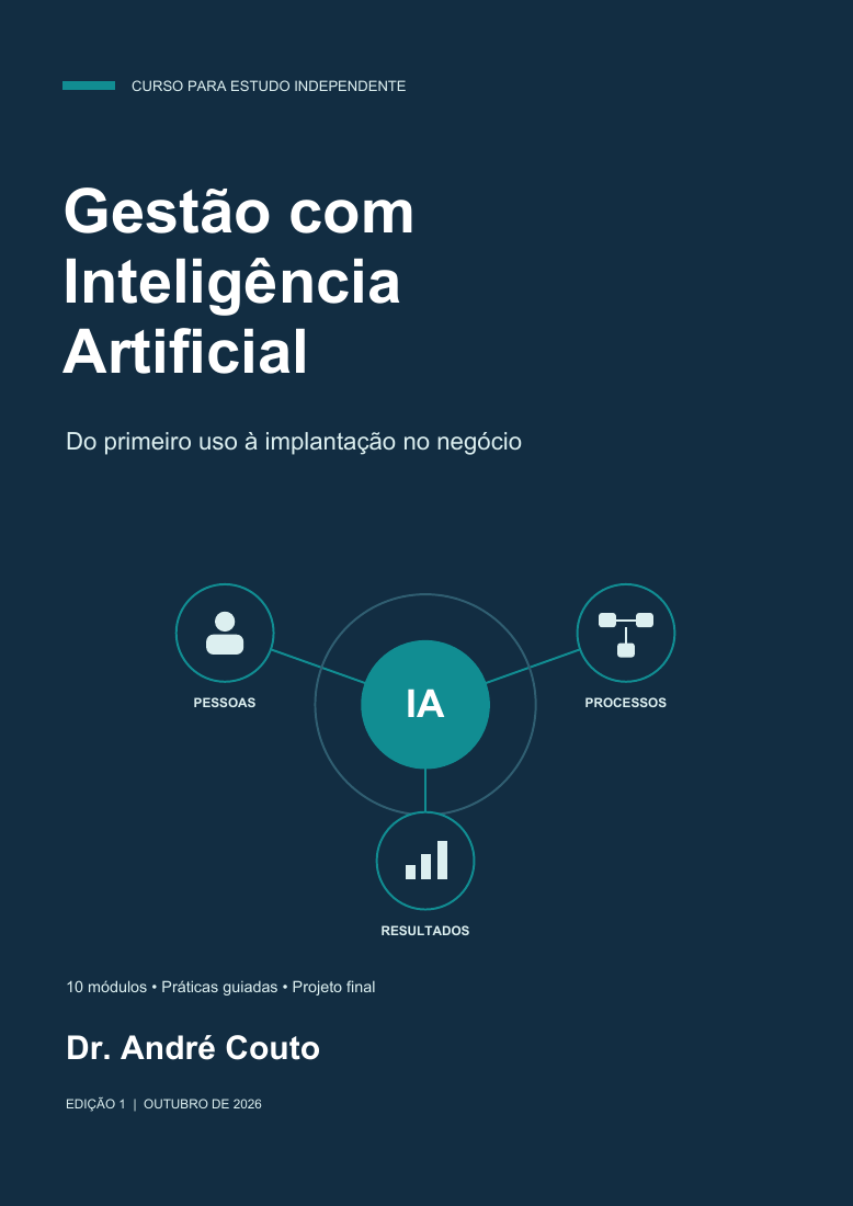 Capa da apostila Gestão com Inteligência Artificial, de Dr. André Couto